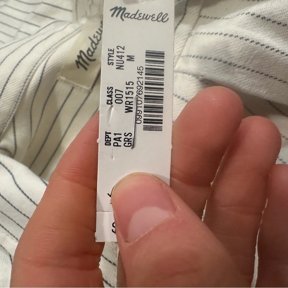 Madewell Denim Classic Button-Up Shirt in Pinstripe Grey Railroad Stripe - Picture 5 of 7